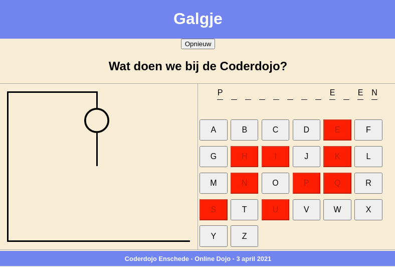 Galgje - Foute letters